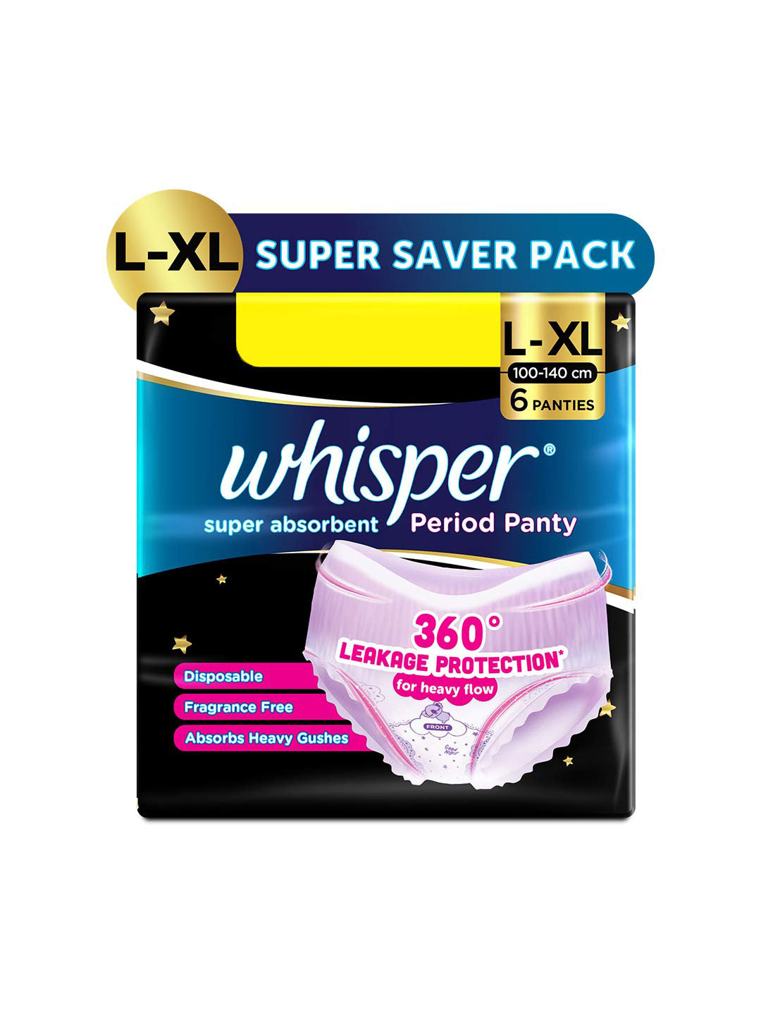 Whisper Period Panty L-XL 6 pcs