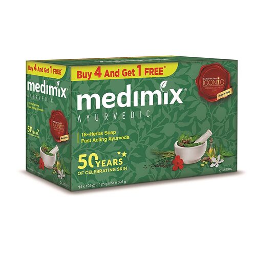Medimix Ayurvedic 18-Herbs Classic Soap 150 g (Buy 4 Get 1 Free)