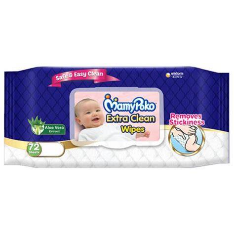 MamyPoko Aloevera Extra Clean Wipes 72 pcs
