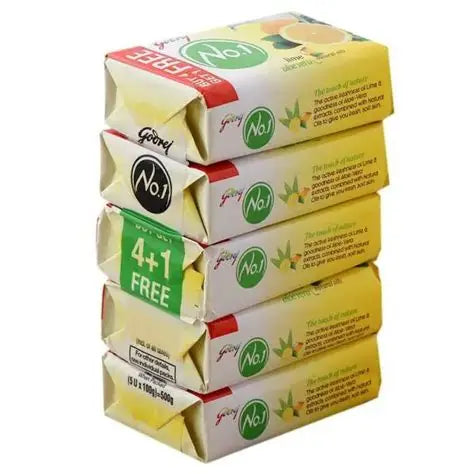 Godrej No.1 Lime & Aloe Vera Soap 100 g (Buy 4 Get 1 Free)