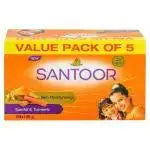 Santoor Skin Moisturising Sandal and Turmeric Soap 150 g (Value Pack of 5)