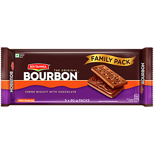 Britannia Bourbon Chocolate Cream Biscuit Chocolate 500 g