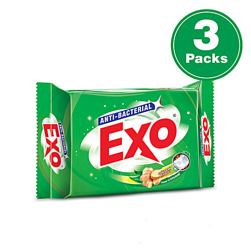 Exo Anti-Bacterial Ginger Twist Dishwash Bar 200 g (Pack of 3)
