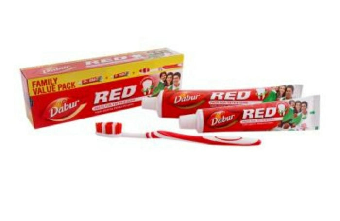 Dabur Red Toothpaste (200+ 100) g (With Free Toothbrush)