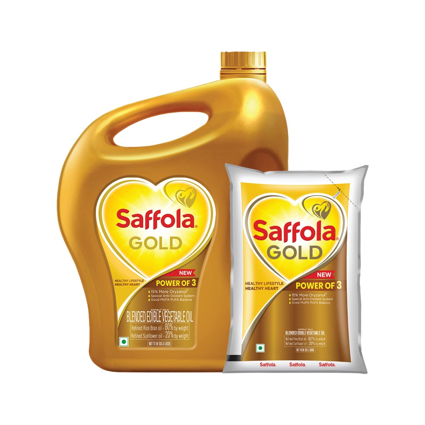 Saffola Gold Blended Oil 5 L Can plus 1 L Free