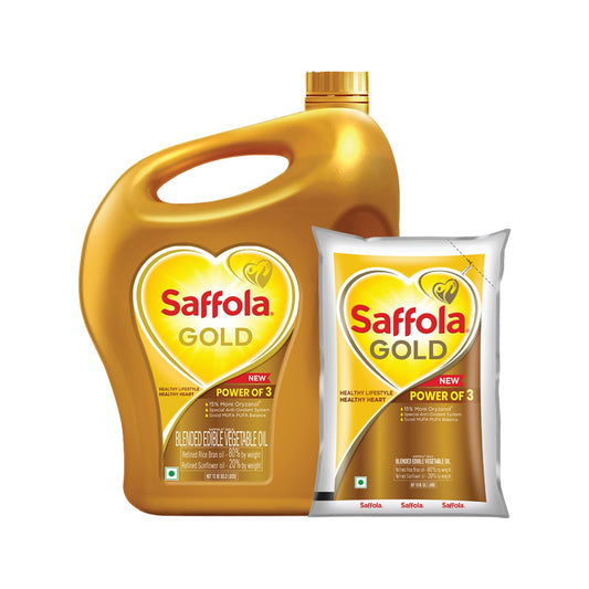 Saffola Gold Blended Oil 5 L Can plus 1 L Free