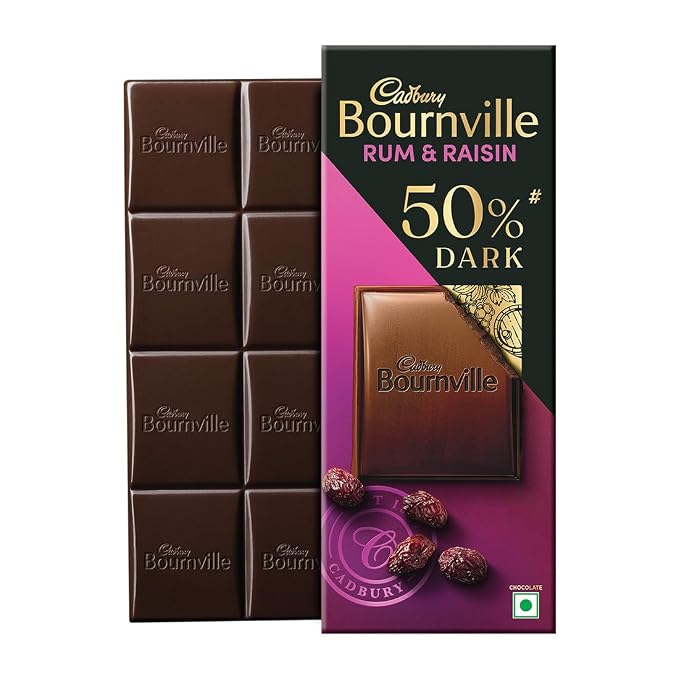 Cadbury Bournville Rum and Raisin 50% Dark Chocolate 75 g