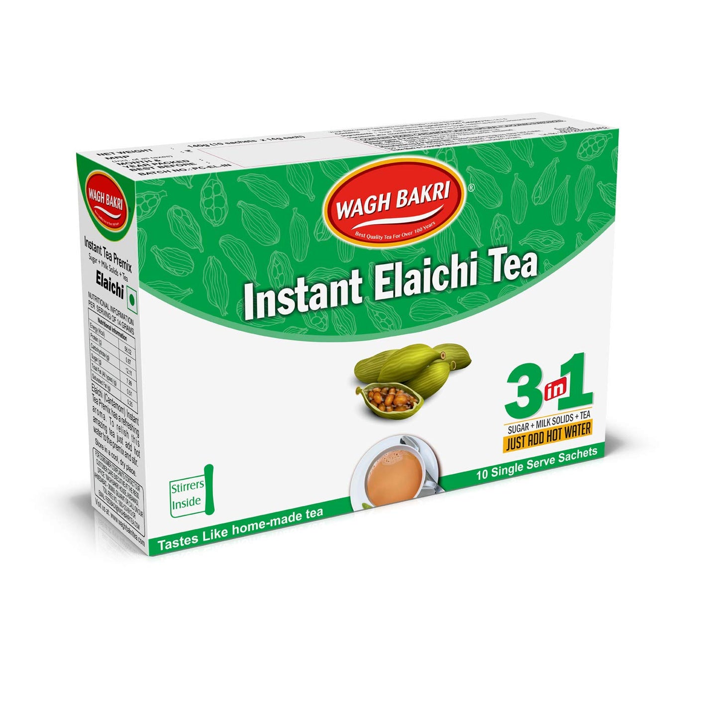 Wagh Bakri Instant Elachi Tea Premix 140 g (14 g x 10)