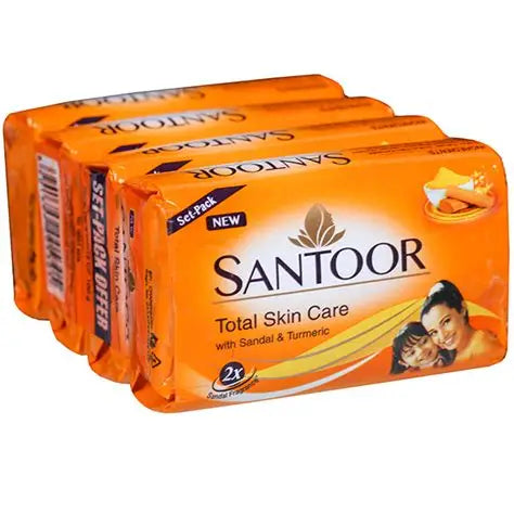 Santoor Sandal & Turmeric Soap 100 g (Pack of 4)
