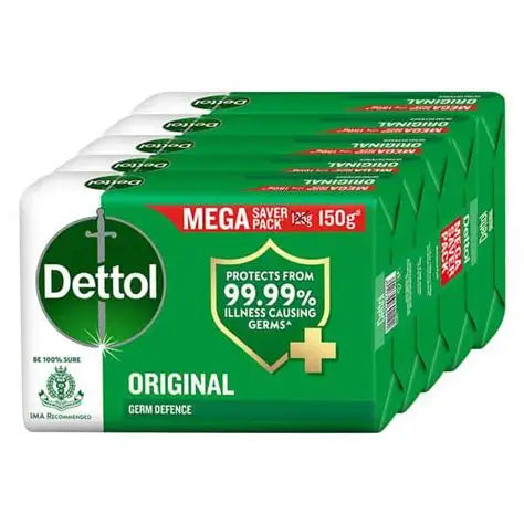 Dettol Original Bathing Soap Bar 150g (Pack of 5)