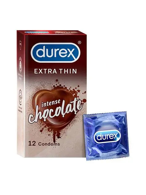 Durex Extra Thin Intense Chocolate Flavoured Condoms For Men - 12 count
