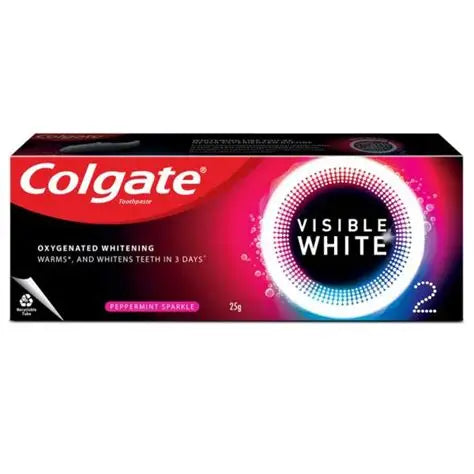 Colgate Visible White O2 Peppermint Sparkle Toothpaste 25 g