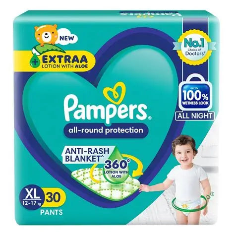 Pampers All Round Protection Diaper (30 pants, XL, 12-17 kg)