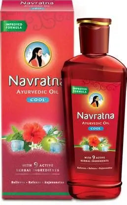 Navratna Ayurvedic Cool Hair Oil with 9 Active Herbal Ingredients 90 ml