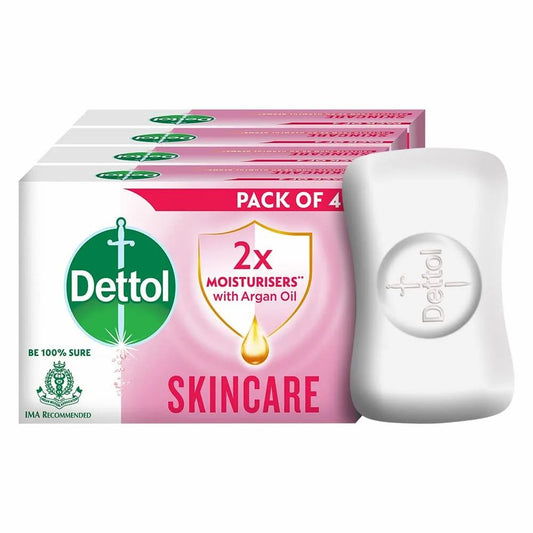 Dettol Skincare Bathing Soap Bar 100g (Pack of 4)