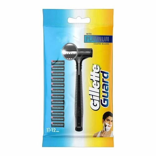 Gillette Guard Razor With Platinum Coated Blades+ 12 Cartridges